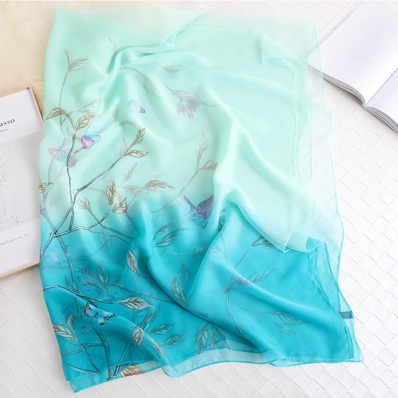 

Scarves Gradual scarf Fashion Wraps Women sexy Scarf Silk Shawls for Lady new arrival Beach Stoles Hijab 2020