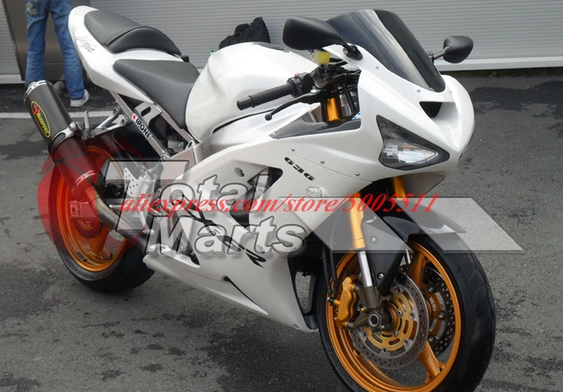 

Комплект обтекателей для мотоцикла, 4 подарка, для Kawasaki Ninja ZX-6R 636 zx6r 2003 2004 03 04, белый