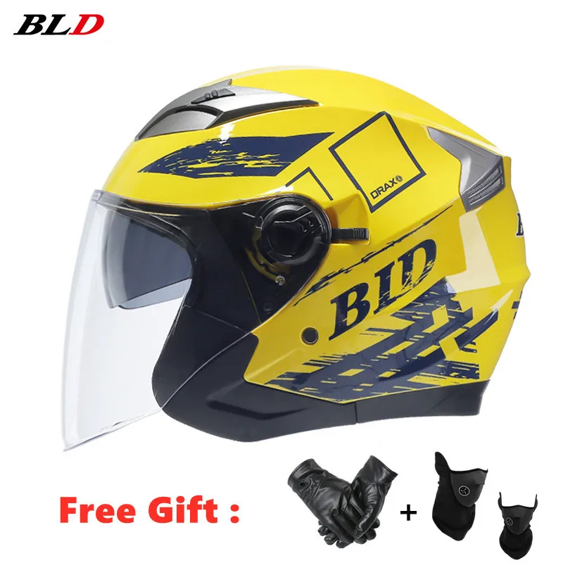 Профессиональные мотоциклетные винтажные шлемы с двойными стеклами для скутера