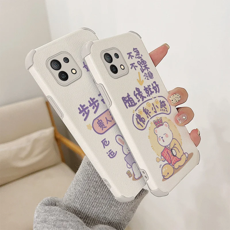 

Ins Shockproof Phone Case For Xiaomi Mi11 11lite 11Ultra 10T 10TPro 10TLite Poco F2 X2pro Soft PU Leather Silicone Back Cover