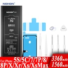 Nohon Аккумулятор для Apple 7 8 X Xr Xs Max Plus 5s 5c 7Plus 7P 8P iPhone7 iPhone8P iPhone8 15603360mAh сменный литий-полимерный батарея+ бесплатный инструмент For iPhone 7 8 Plus 5s 5c XsMax Мобильный телефон батарея