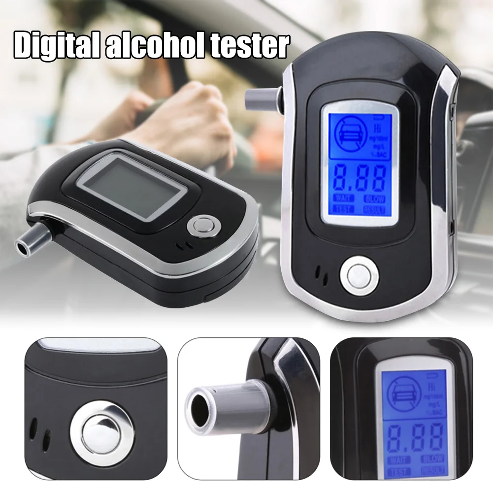 

New Portable Digital Alcohol Analyzer Detector Test Tool LCD Backlight Breathalyzer AT6000