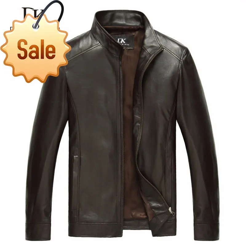 

Мужская Роскошная куртка из натуральной овечьей кожи, брендовые Мужские приталенные дизайнерские весенние кожаные пальто черного/коричне...