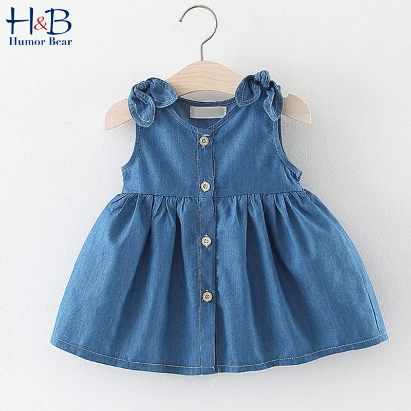 

Летнее модное однотонное платье Humor Bear для маленьких девочек от 0 до 24 месяцев, 2022