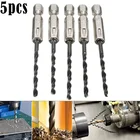 Набор спиральных Сверл из быстрорежущей стали с титановым покрытием, 5 шт., 14 дюйма, 3, 4, 5 мм, сверла с шестигранным хвостовиком, инструменты для шлифовки
