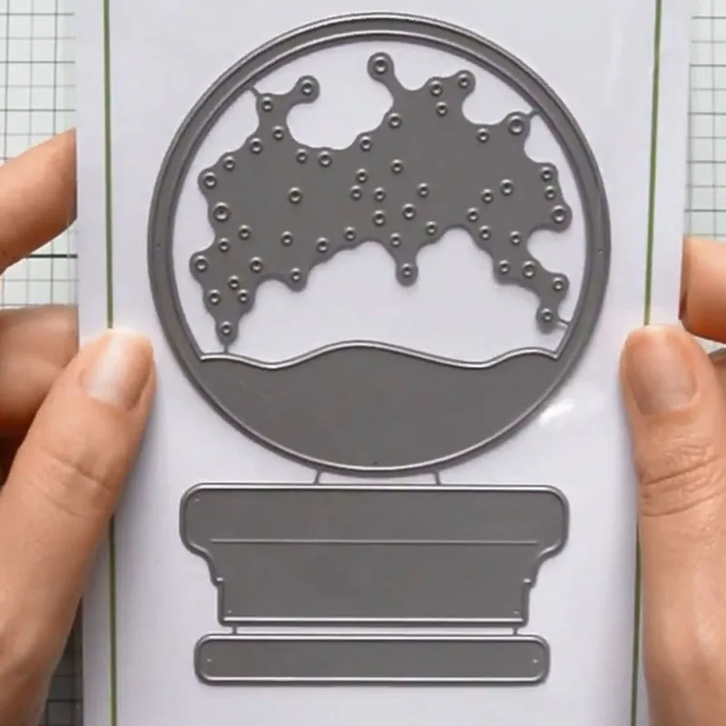 Металлические режущие штампы для скрапбукинга и создания карт в круглой оправе