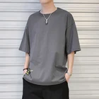 Футболка мужская с принтом сзади, тенниска с рукавом до локтя, дышащая майка с круглым вырезом, уличная одежда, лето