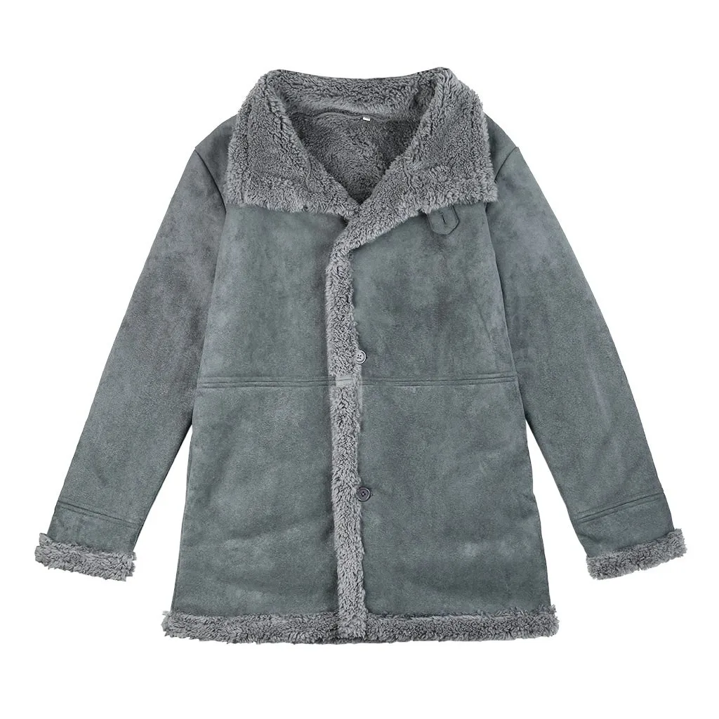 

Men's Winter Coat Sheepskin Jacket Warm Wool Lined Mountain Faux Lamb Jackets Coat Loose Fashion High Quality Coat Dropshipping