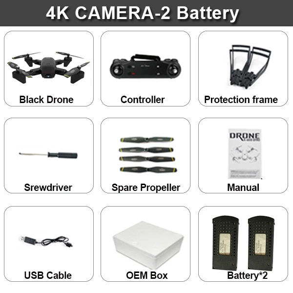 Дрон Sg700d 4k Дрон Hd Двойная камера Wifi передача Fpv оптический поток стабильная высота Квадрокоптер Rc вертолет Дрон камера Дрон - Цвет: 4K Black 2B