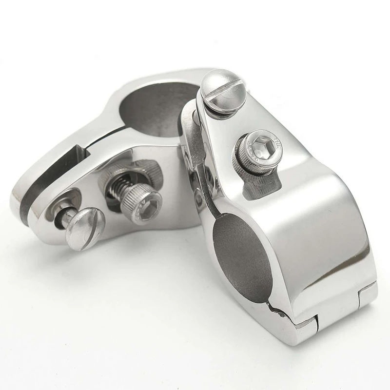 

25Mm Fitting Boat Bimini Top Hinged Jaw Slide Marine Hardware 316 Stainless Steel with 2 Screws Easy Install