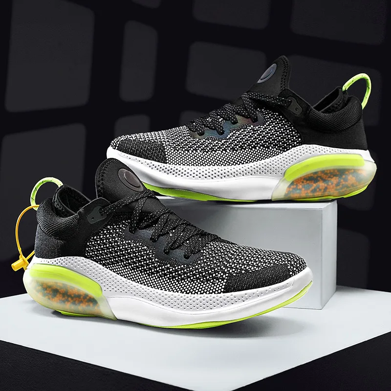 

New men's and women's shoes, sports shoes, cushioning particles, couples fashion flying woven breathable casual running shoes fo