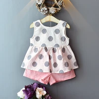 small and medium sized childrens clothing striped polka dot polka dot bowknot vest a line cute shorts two piece suit
