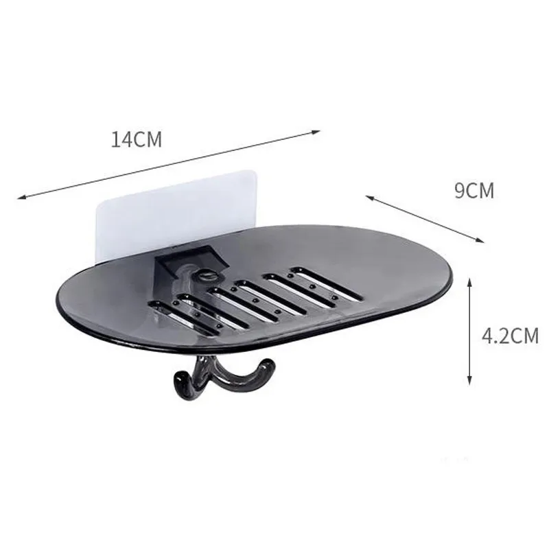 

2Pcs Soap Drain Case with Hook Shower Soap Holder Container Wall Paste Soap Tableware Tray Bath Soap Storage Box