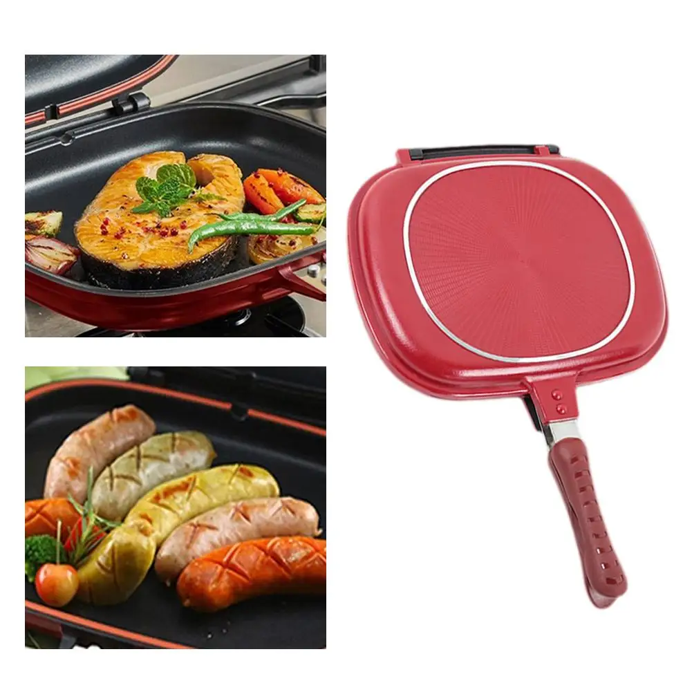 Сковорода Складная двусторонняя антипригарная 28/32 см для барбекю и