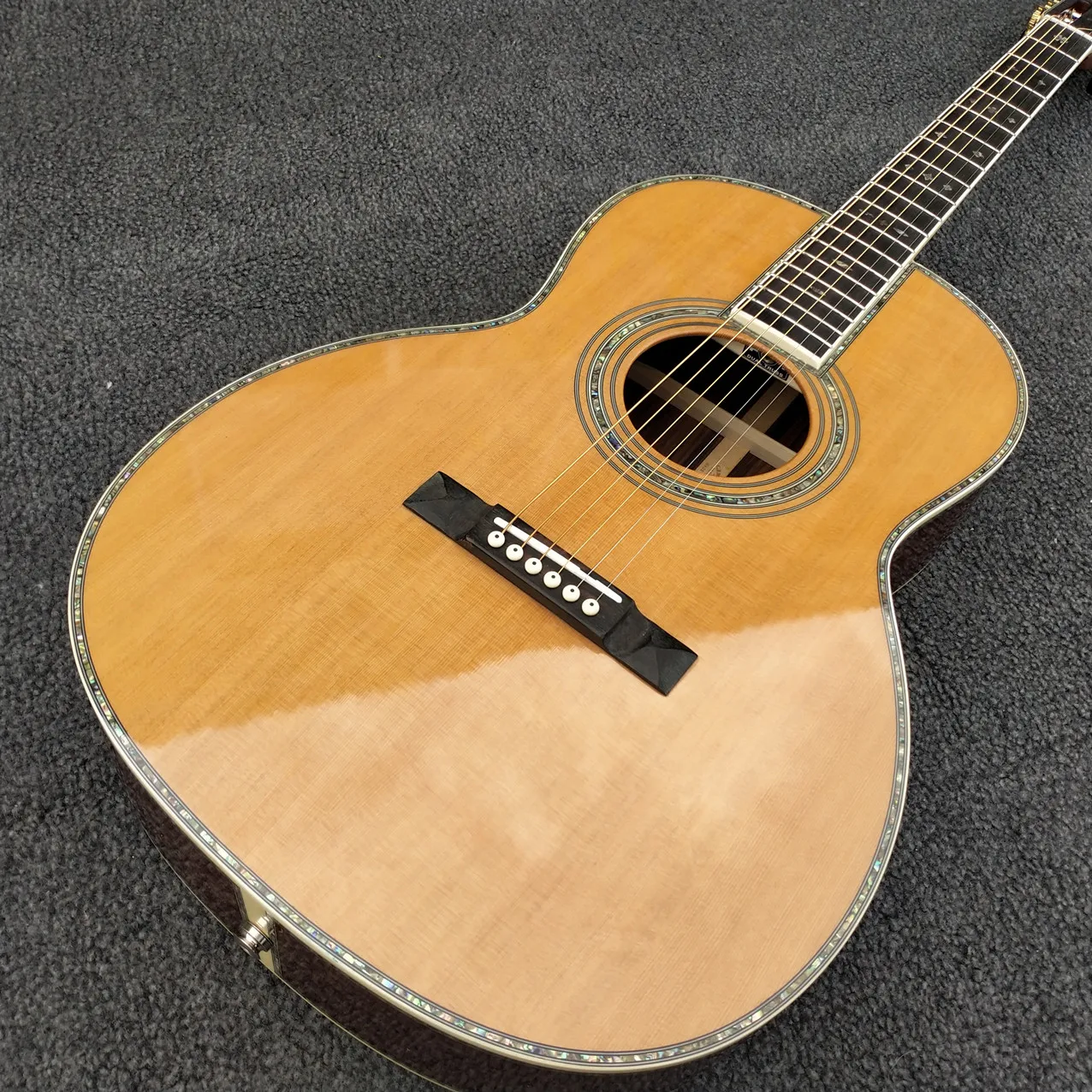 

solid cedar top OOO model acoustic guitar 39 inch 42 style classic,real abalone,ebony fingerboard,free shipping