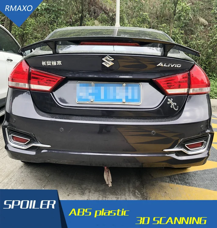 Спойлер для Suzuki Alivio 2006-2015 спойлер TF ABS Материал заднее крыло автомобиля праймер