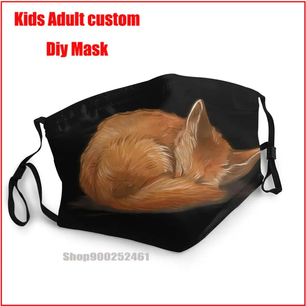 

Let Sleeping Foxes Lie DIY masque adulte lavable washable reusable face mask kids mask pm2.5 funny pattem print grimace ghost