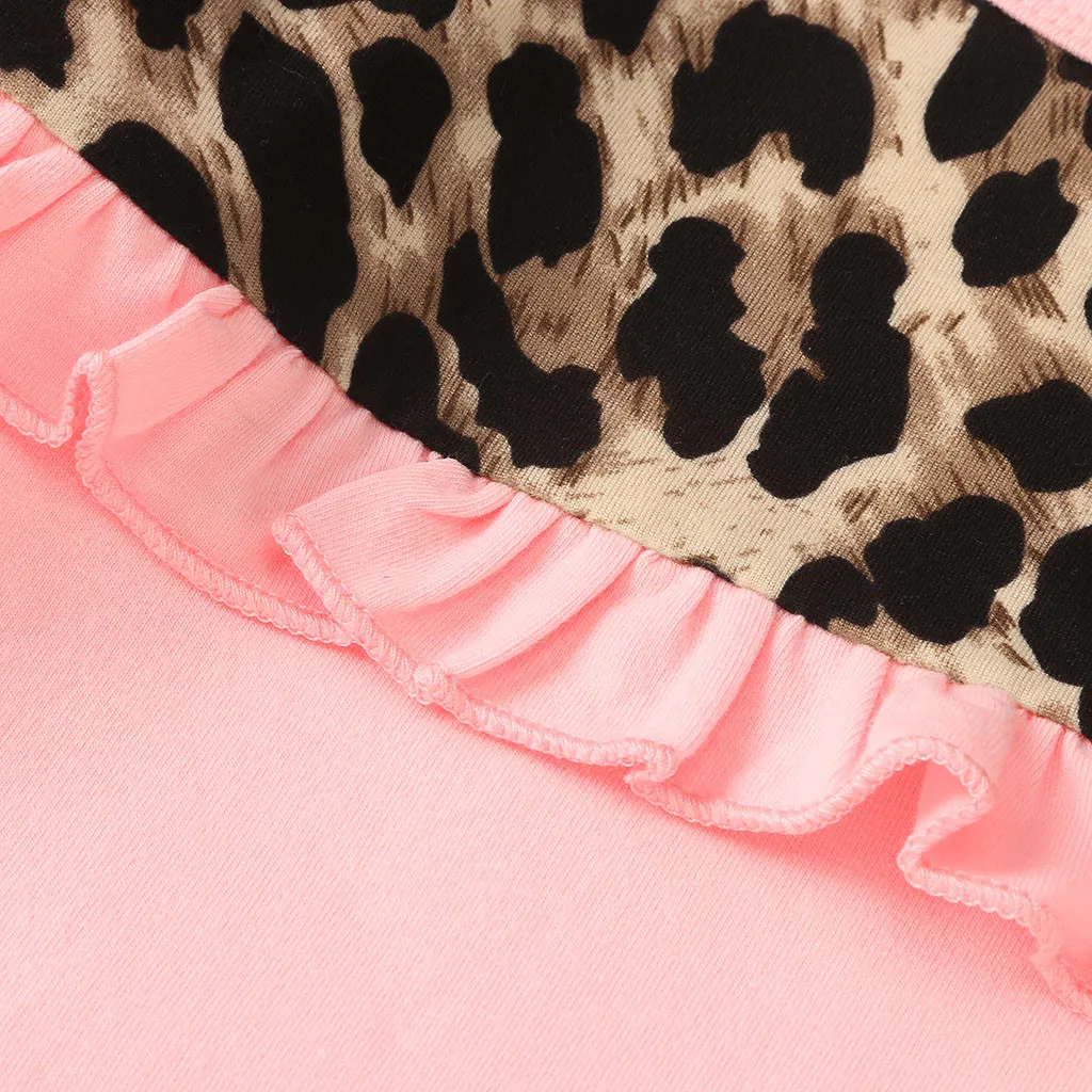 Комплект из 2 предметов для маленьких девочек топы с леопардовым принтом и