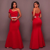 evening dresses long mermaid formal dress one shoulder backless african evening gown robe de soiree rom80188
