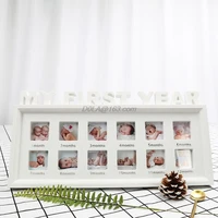 creative diy 0 12 month baby my first year pictures display plastic photo frame souvenirs commemorate kids growing memory gift