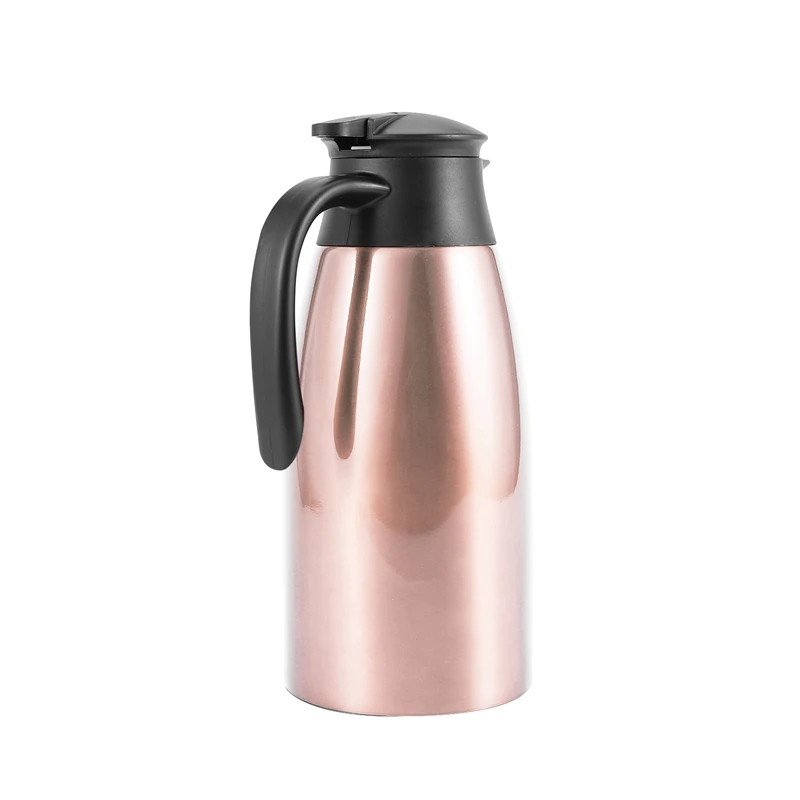 

2 Pcs 304 Stainless Steel 2L Thermal Flask Vacuum Insulated Water Pot Coffee Tea Milk Jug Thermal, Rose Gold & Red