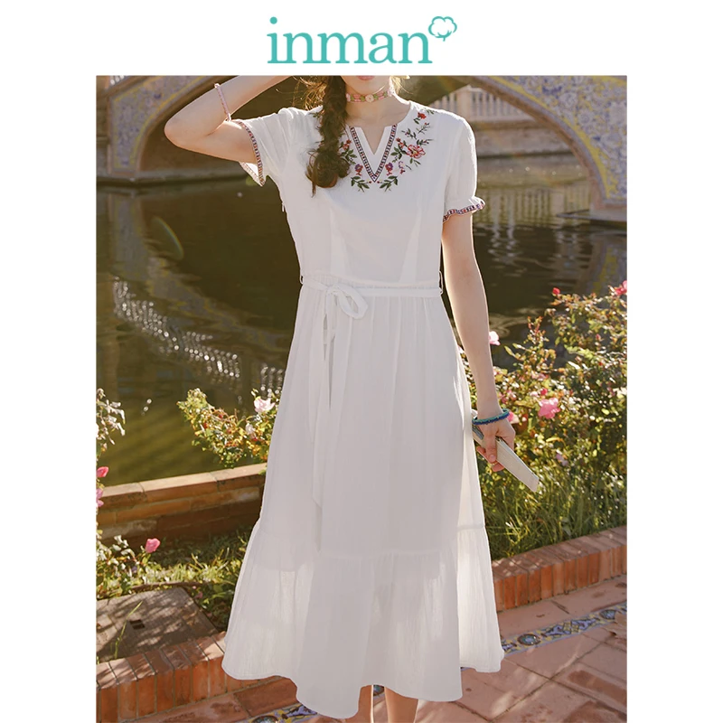 Платье в стиле ретро с круглым вырезом хлопковое ТРАПЕЦИЕВИДНОЕ ПЛАТЬЕ С