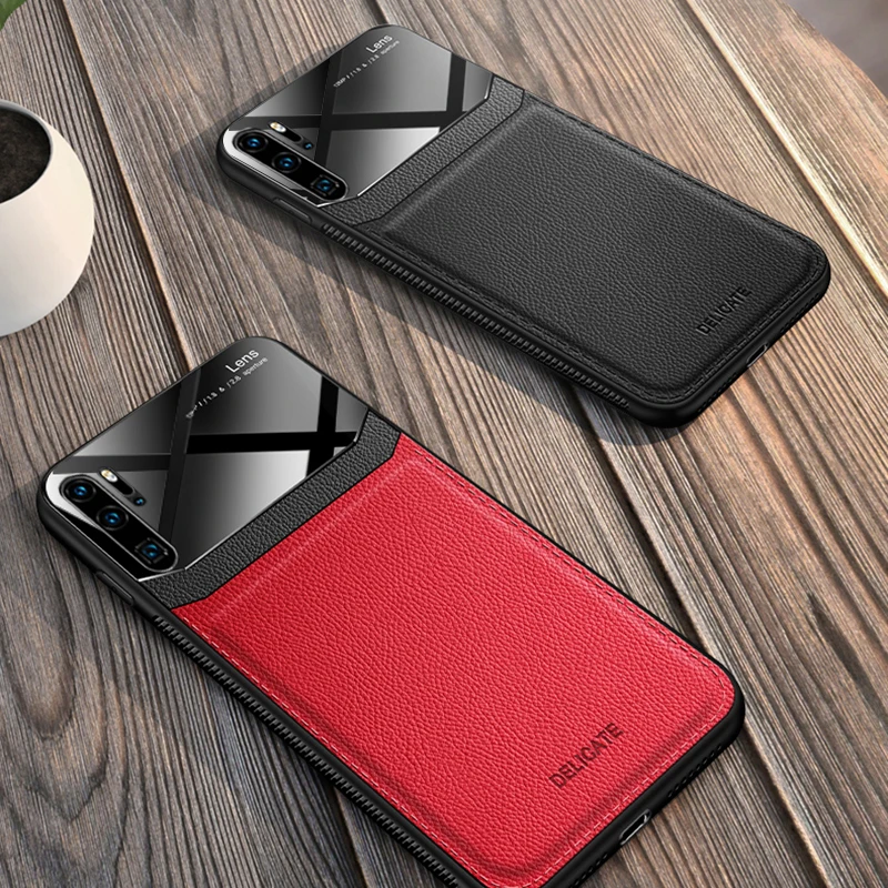 Чехол I coque чехол для HuaWei P30 Lite P30Lite Pro кожаный зеркальный стеклянный силиконовый