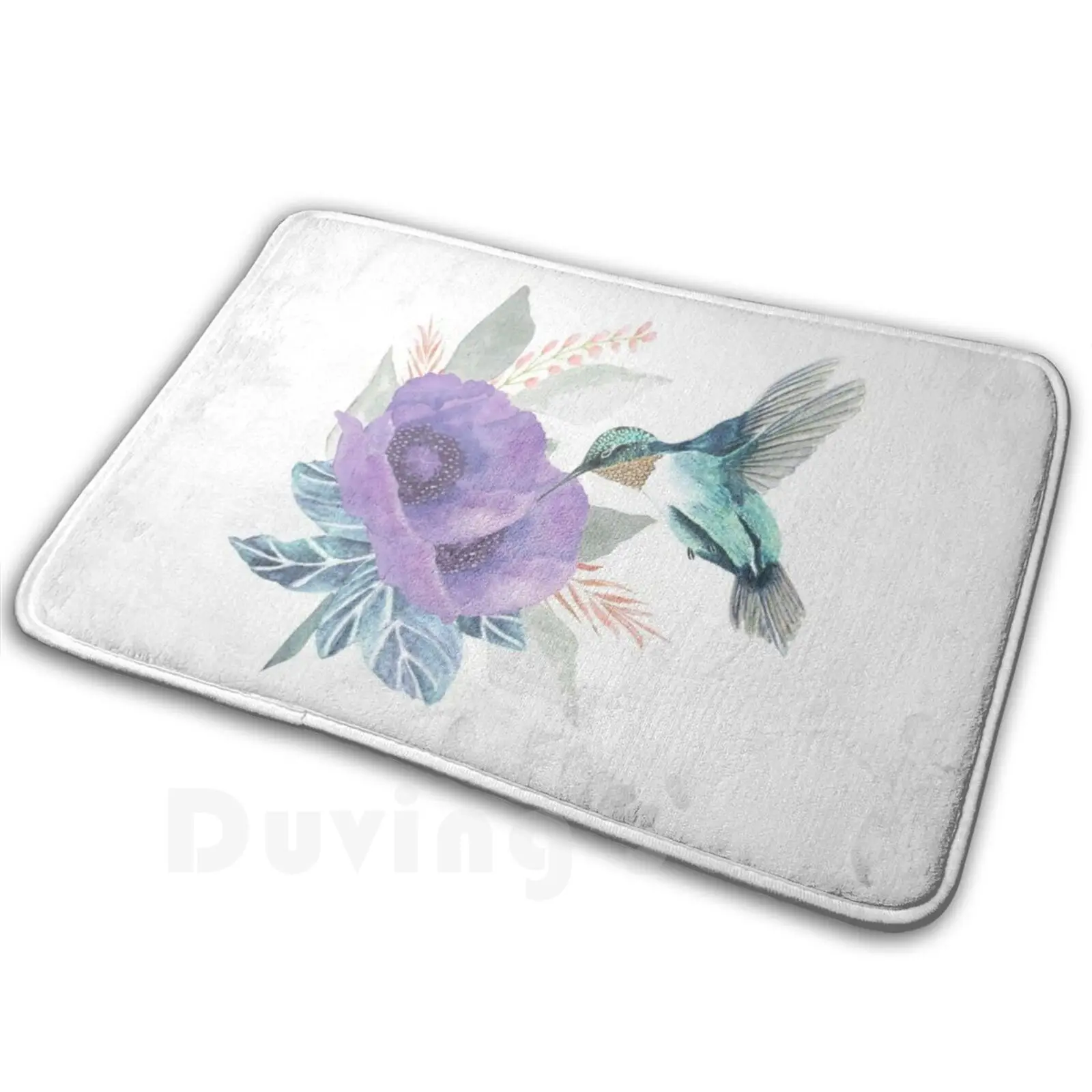 

Humingbird And Flower , Hummingbird , Watercolor Birds , Birds , Flowers Carpet Mat Rug Cushion Soft Non - Slip Hummingbird