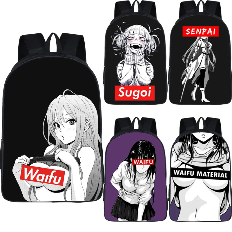Kawaii Sugoi Senpai аниме Waifu принт школьные ранцы для подростков школьный рюкзак женщин