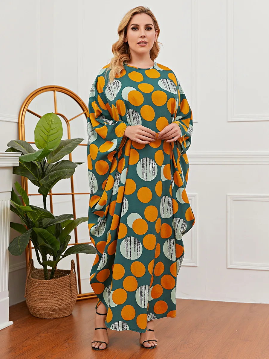 

Elegant Women Cotton Muslim Abaya Dress Print Islamic Clothing Ramadan Musulman Turkey Moroccan Kaftan Maxi Hijab Vestidos Robe