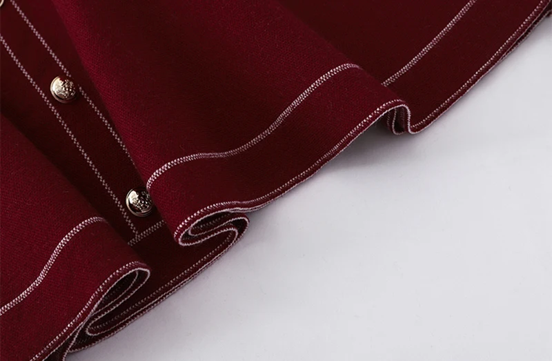 Зимние вязаные юбки а силуэта женские с высокой талией на пуговицах Модные