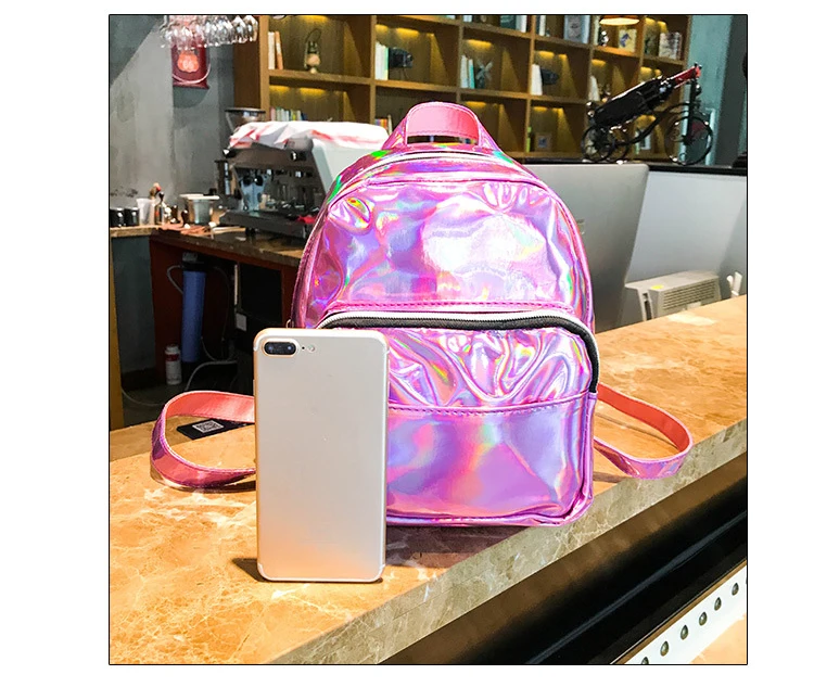 

Laser PU Sport Backpack Small Gym Bags Women Fitness Back pack Outdoor Luggage For Travel Duffel Bags Kids Children sac de