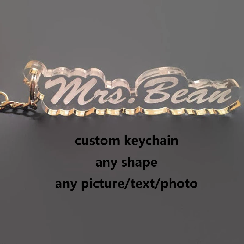 Индивидуальный дизайн лазерная резка 14 литых акриловых брелоков на молнии