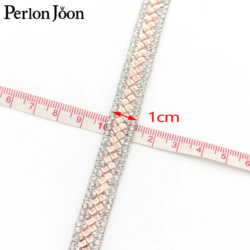 

1yard Square wave array glass ribbon crystal rhinestone trim tape decorative hot fix shoes clothing accessories TR134