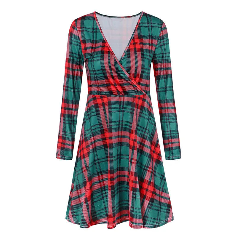 

Print Vintage Dress Women Christmas Clothing Full Sleeve Casual Autumn Winter Party Dress For Women 2020 New