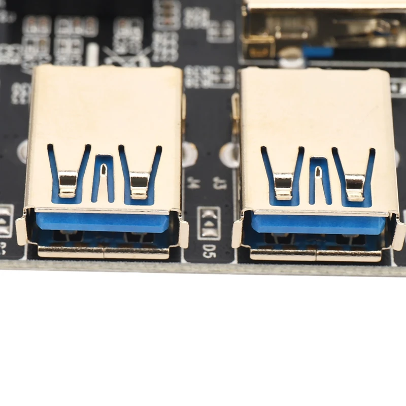 Новинка плата PCIe Райзера с 4 портами переходник PCI-E 1x к USB 3 0 Rabbet GPU Райзер-Райзер