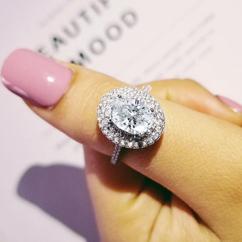 Женское кольцо из серебра 925 пробы с овальной огранкой | Украшения и аксессуары