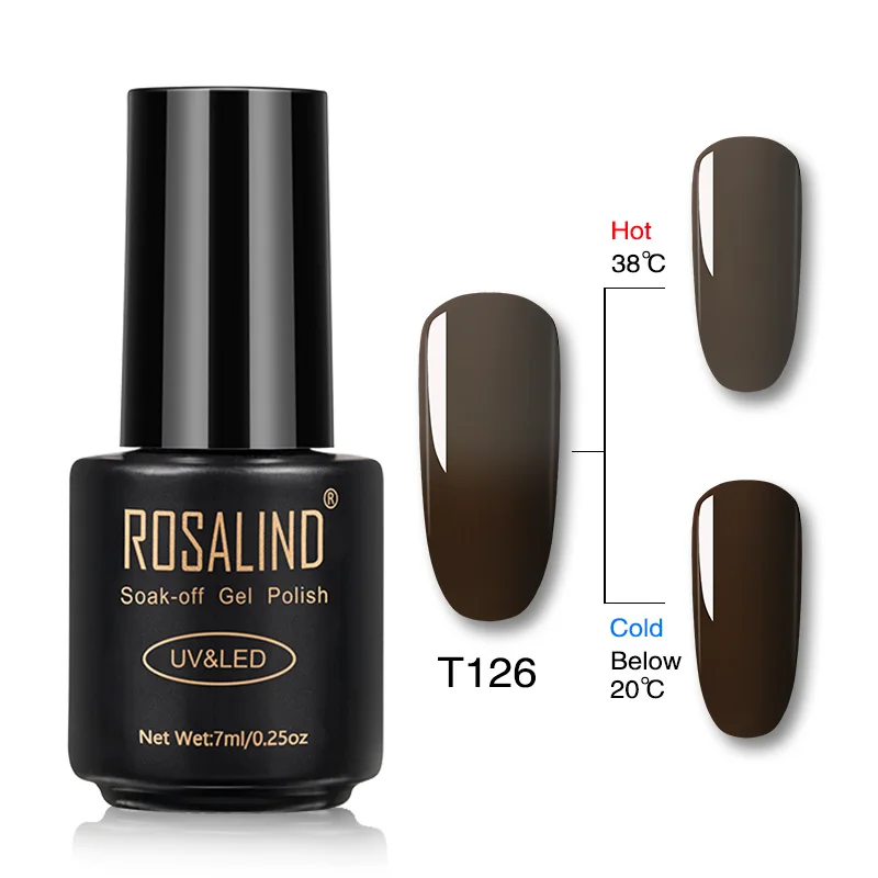RAT126 ROSALIND гель 1S меняющий температуру лак для ногтей 7 мл замачиваемый Гель-лак для ногтей Полупостоянный УФ светодиодный лак для ногтей - Цвет: RAT126