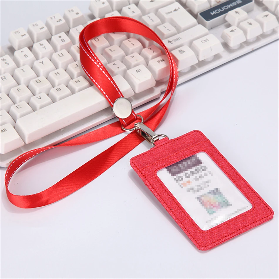 Выдвижной Lanyards держатель удостоверения личности кожа Porte Bus чехол скольжения для мужчин женщин банк держатель кредитной карты держатель карты