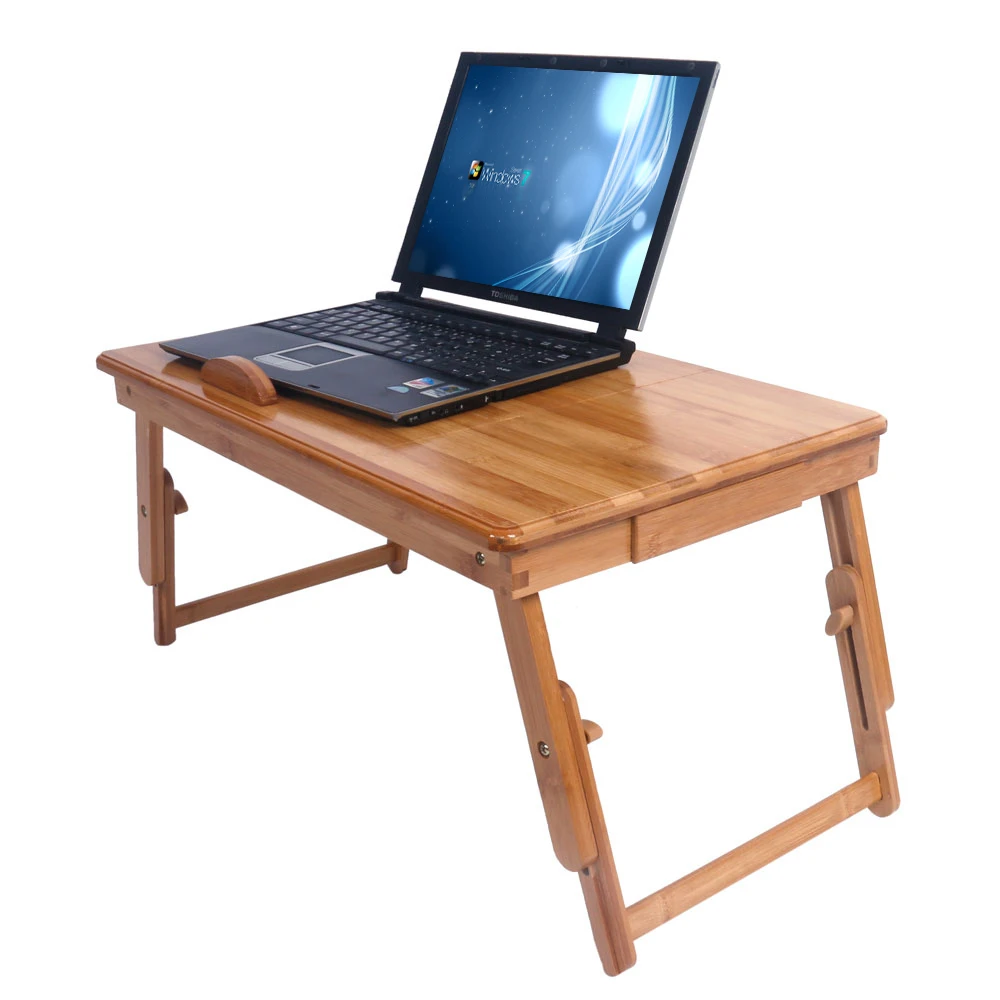 

53cm Trendy Adjustable Bamboo Computer Desk Wood Color LAD-sale