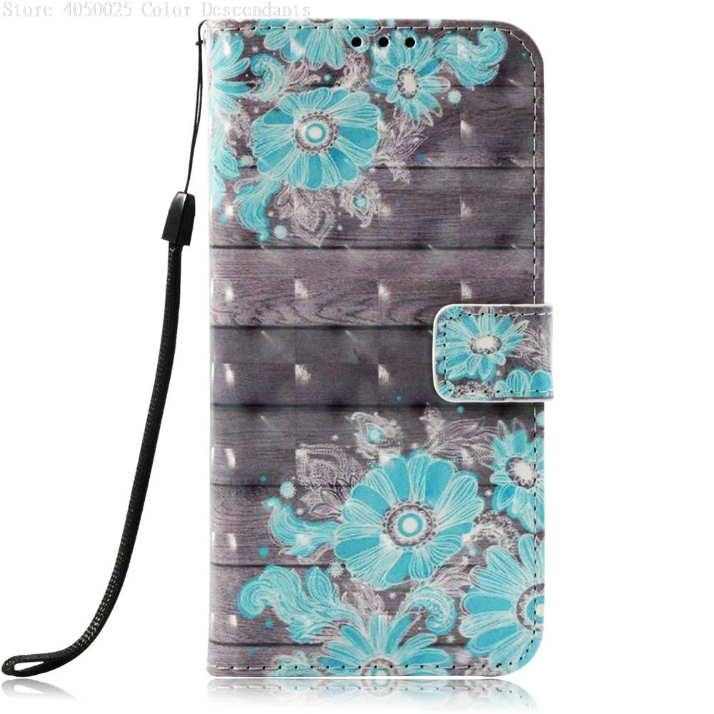 Blue Flower Чехлы-книжки с 3D откидной крышкой для Xiaomi Redmi 4A Dual SIM 32 Гб 16 Гб PU Чехлы-бумажники для Red mi 4A Global Red mi 4A Red mi A4 Red mi 4A сумка - Цвет: Blue Flower