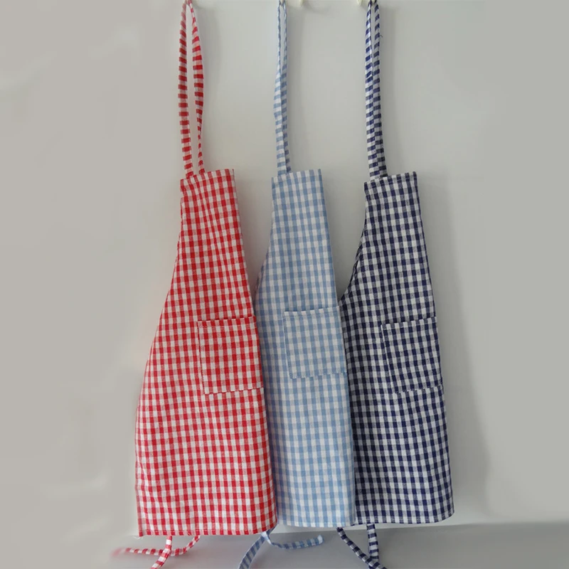1 шт. детский Кухонный Фартук из хлопка в клетку|Фартуки| |