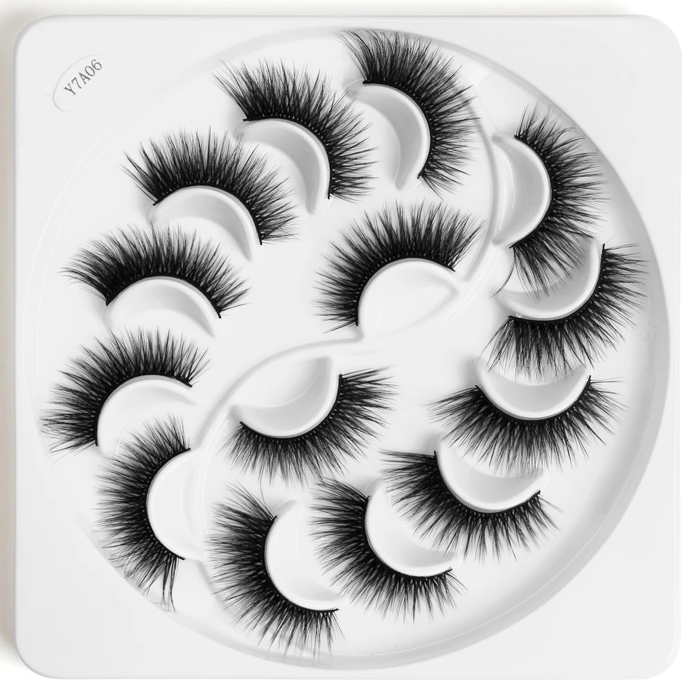 2/3/7 пар/коробка натуральные накладные ресницы 3d серо-коричневого цвета длинный