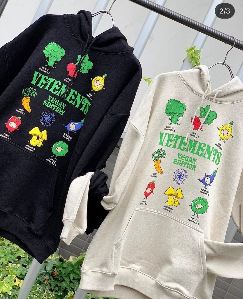 

21ss VETEMENTS Hoodie Men Women Alphabet Fruit Prints Fashion Trends Comfort Sweatshirt Soft Cute Wind Casual Hoodie
