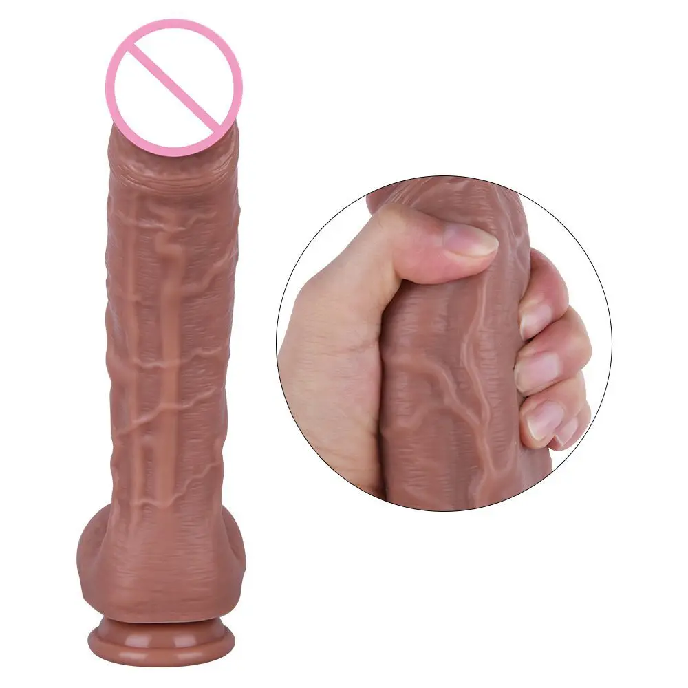 Реалистичный фаллоимитатор Man Nuo из мягкого материала жидкий силикон большие