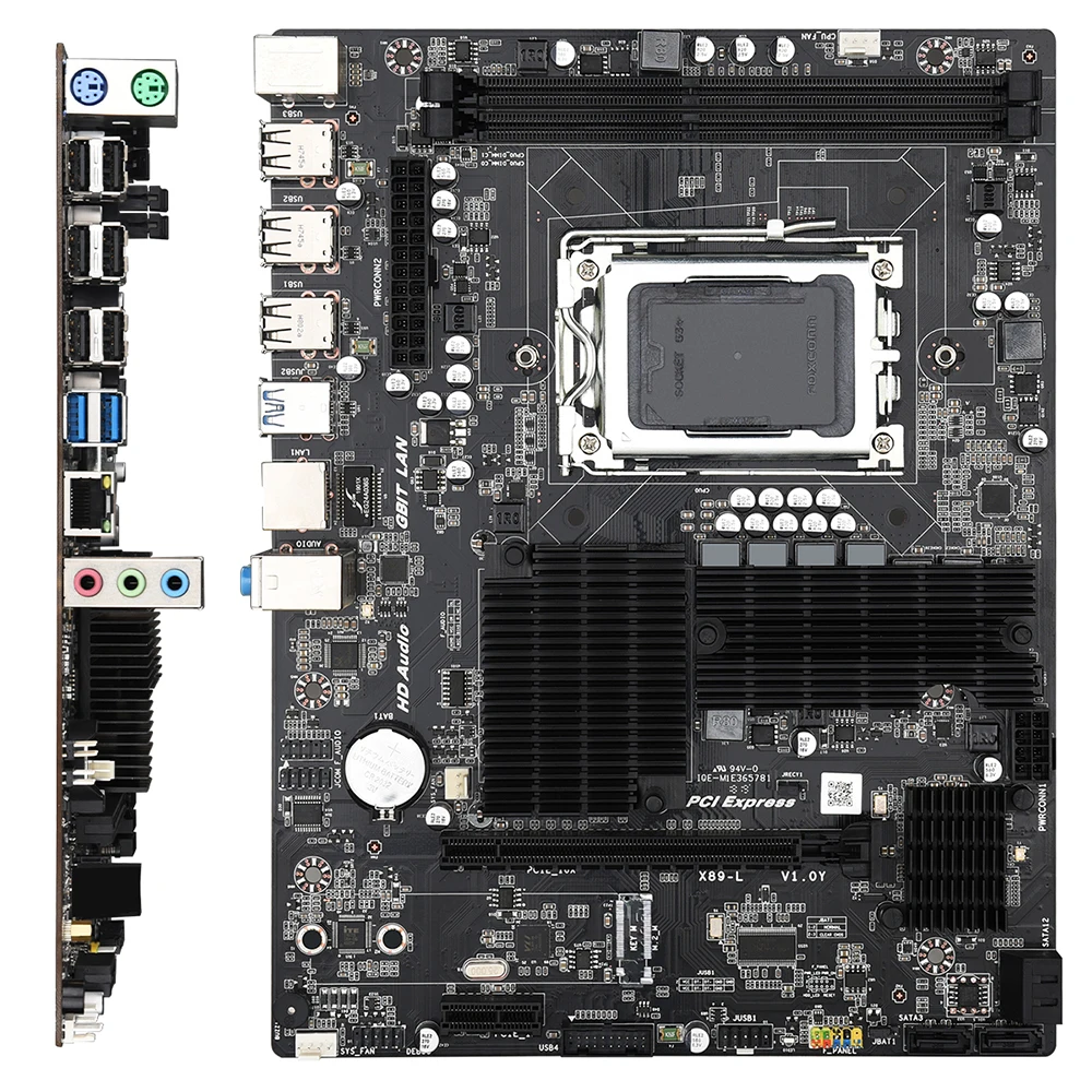 Комплект материнской платы JINGSHA X89 G34 2*16 ГБ = 32 DDR3 1600 МГц и AMD Opteron 6281|Материнские