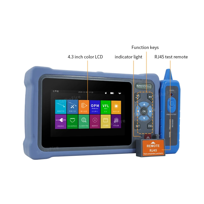 SeikoFire Mini OTDR 12 в 1 функции VFL OLS OPM карта событий RJ45 сенсорный экран