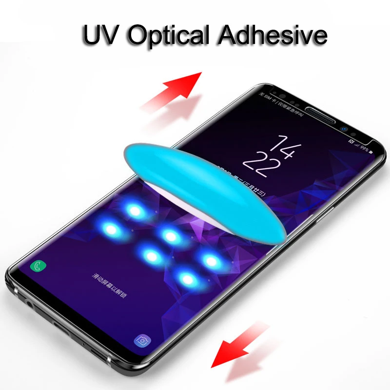 Ультрафиолет закаленное стекло для samsung Note 10 8 S9 S8 S7 Edge 5D полный жидкий клей