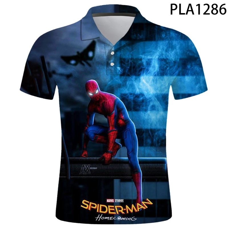 

Comics Spider Polo Homme Summer 3D Printed Polo Shirt Men Fashion Streetwear Casual Hombres Harajuku Cool Short Sleeve Ropa