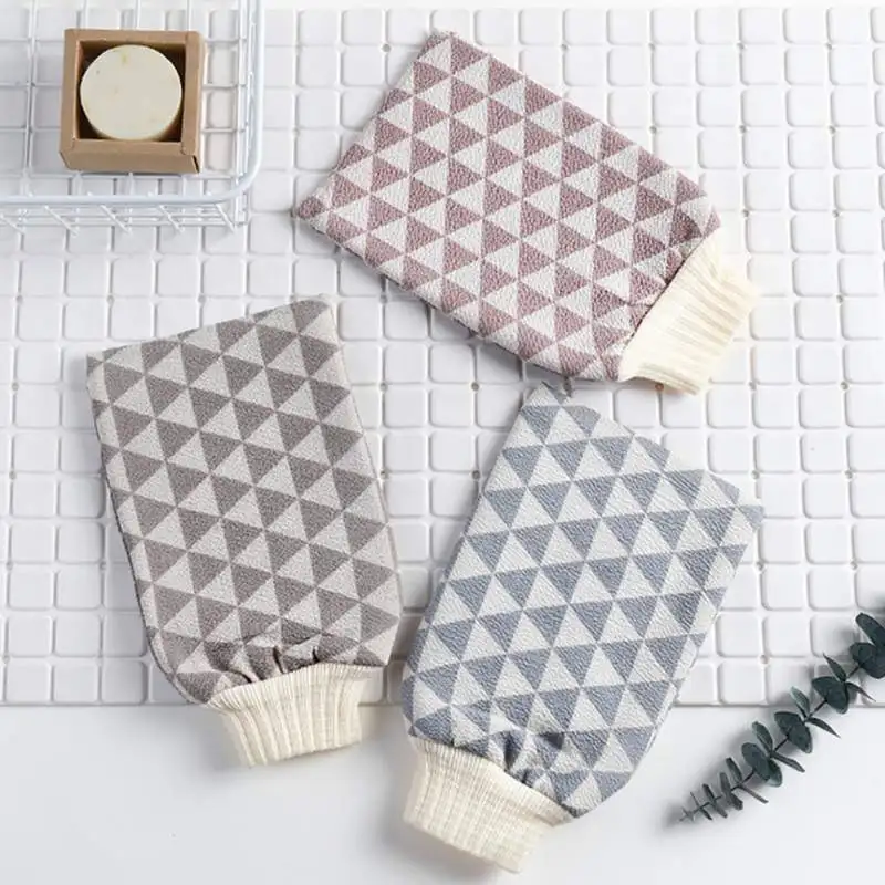 Взрослая Двусторонняя скраб для тела перчатки купания массажные отшелушивающее